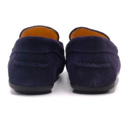 Boni Ambroise - mocassin enfant - daim bleu marine