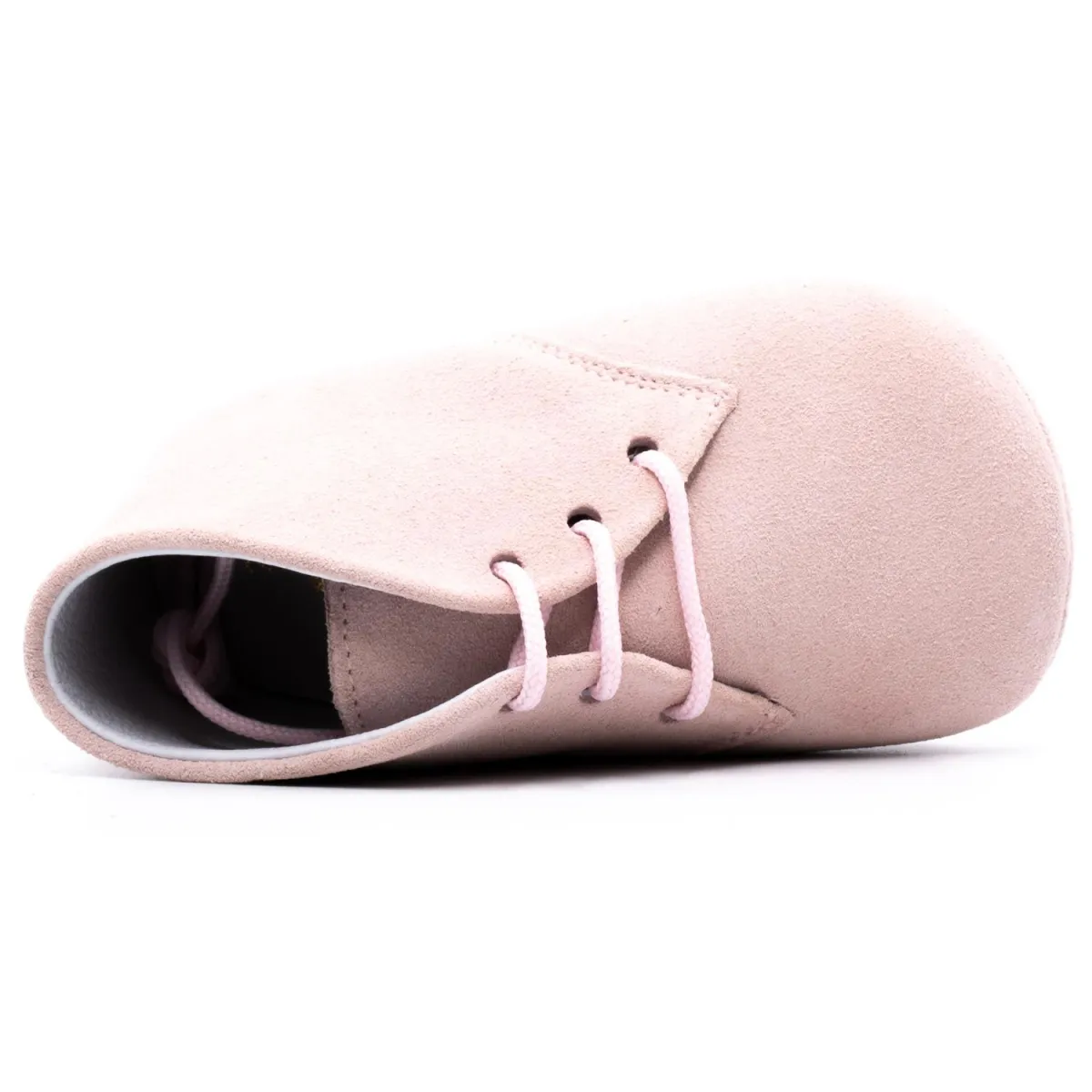 Boni Charles - chausson cuir souple bébé - Daim Rose Pale